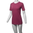 thumbnail image 5 of A2Y Women's Basic Solid Premium Cotton Short Sleeve Crew Neck T Shirt Tee Tops Wine 1XL, 5 of 6