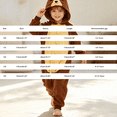 thumbnail image 4 of Generic Plush Bear Hooded Jumpsuit for Boys Girls, Cute Animal Flannel Bodysuit with Fluffy Mane and Tail, Autumn Holiday Party Wear, 4 of 6