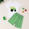 thumbnail image 2 of Gerichy Boys Summer Outfits 2023 Cute White Top And Green Shorts Kids Name Brand Teen Boys Two Piece Sets Clothing, 2 of 4