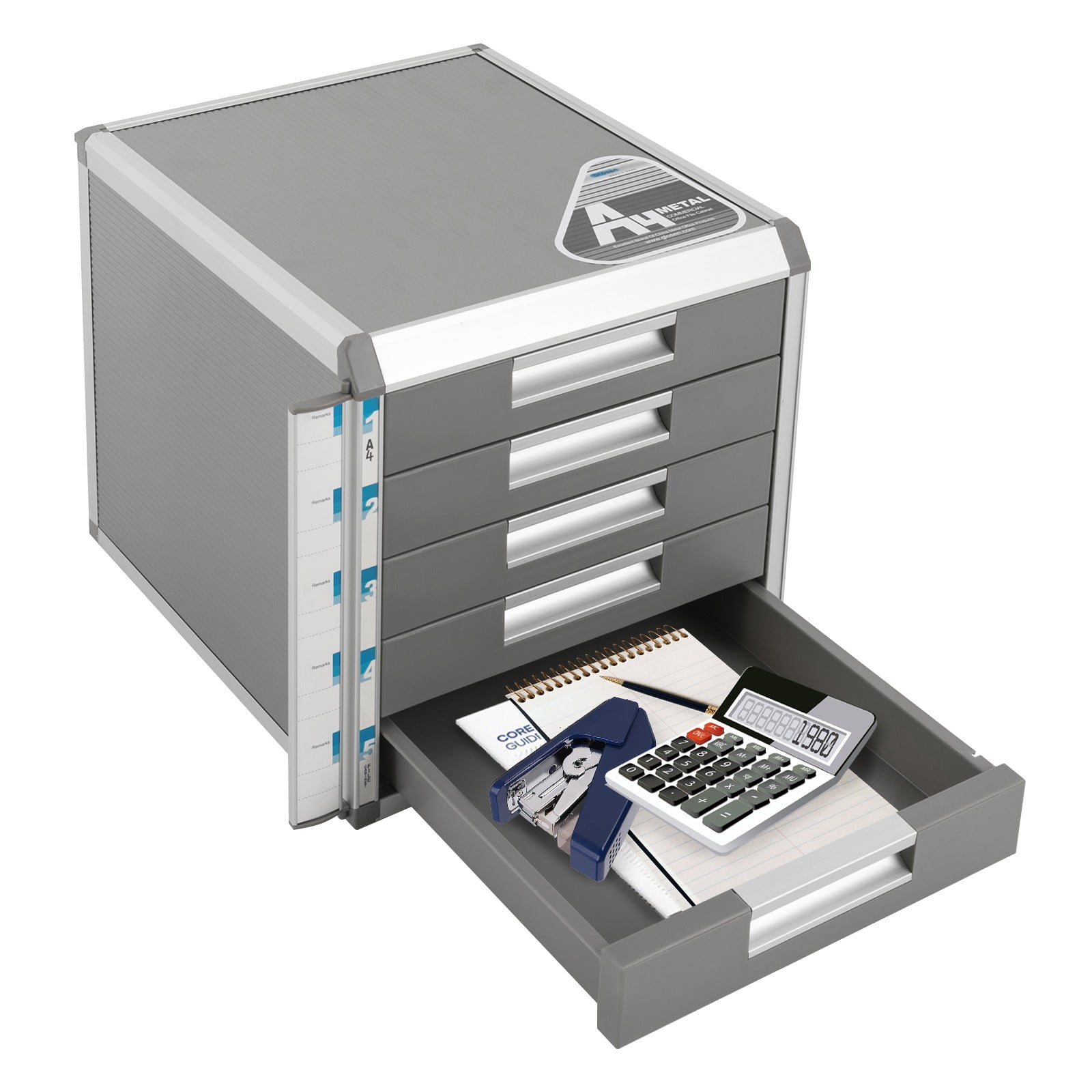 ToppiJoy 5 Tiers Drawer File Cabinet, Lockable Drawer Organizer ,Aluminum Alloy File Organizer for Homes,Offices, Hospitals, Schools 12.4*13.8*11.7in