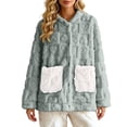 thumbnail image 4 of CQXIDFH Women's Pajama Sleepwear Textured Fleece Bed Jacket Plush 3D Pajama Top Soft Warm Layer for Cold Mornings & Dorms Comfortable Casual Sleepwear Loungewear & Nightwear, 4 of 4
