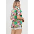 thumbnail image 3 of LA LEELA Women's Summer Button Down Blouses Relaxed Fit Vacation Short Sleeve Versatile Tops Hawaiian Shirt For Ladies M Leaves, Varicolor, 3 of 5