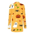 thumbnail image 5 of Cardigan Sweater for Women Lightweight Loose Casual Open Front Pumpkin/Ghost Printed Long Sleeve Jacket Outwear (Medium, Yellow), 5 of 5