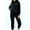 Black, variant on Itsun Womens Sets Fall Winter Solid Casual Long Sleeve Round Neck Hooded Sweater Comfortable Warm Trousers Two-Piece Suit Black S