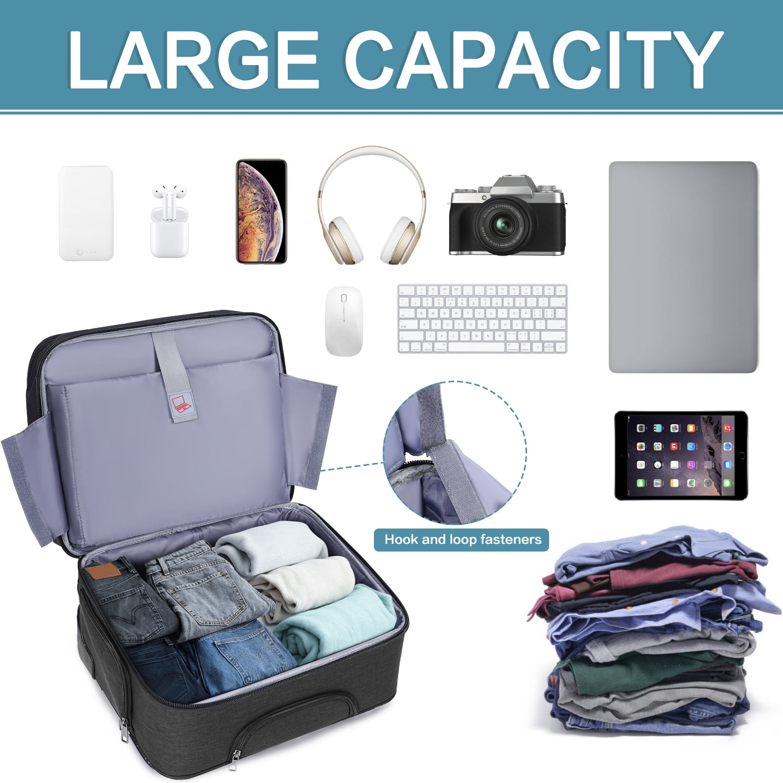 Mosiso 15-16 inch Rolling Briefcase Laptop Bag Case with Wheels for Women Men, Expandable Overnight Computer Bag with Coded Lock&Trolley Belt for Travel Business School