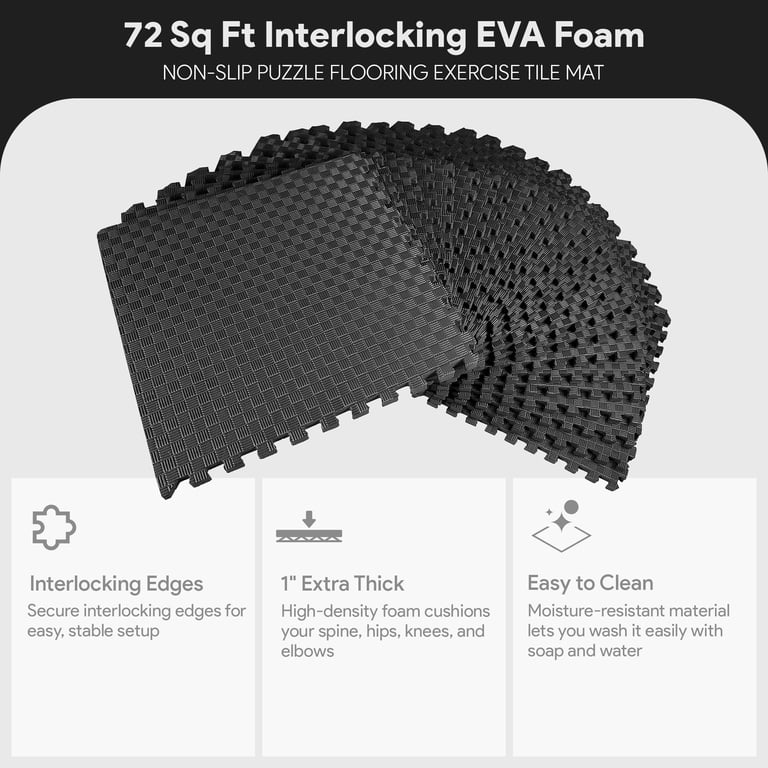 BalanceFrom, Foam Exercise Tiles, 18-Pack, 24