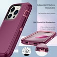 thumbnail image 5 of I-HONVA Compatible with iPhone 13 Pro Max Case,3-Layer Military Grade Drop Protection Anti-Slip Bumper Rugged Shockproof Dustproof Protection 6.7 inch Phone Case,Purple Pink, 5 of 7