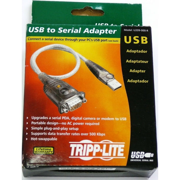 U209000R TRIPP LITE USB to Serial RS232 DB9M Adapter, 17", for PC