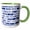 Green/White, variant on 3drose, Contemporary Blue Image of Watercolor Brick Pattern, 15oz Mug