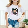 thumbnail image 3 of T Shirt for Girls Short Sleeve Cartoon Graphics Round Neck Kids Funny Tee Size 9-10 Years,White, 3 of 5