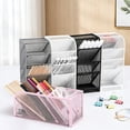 thumbnail image 6 of Dusknt Desk Mesh Pancil Organizer, Pancil Holder, Makeup Storage Box Cosmetic Organizer Rack, Ofice Desktop Organizer with 5 Compartments, Markers Pan Holder for Home, Pink, 6 of 9