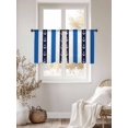 thumbnail image 4 of Sea Anchor Black Blue Stripes Sheer Curtains 45 Inch Long 2 Panels, Black White Stripe Decor Light Filtering Rod Pocket Curtains, Sheer Voile Drapes for Living Room Bedroom, 52"x45", 4 of 8
