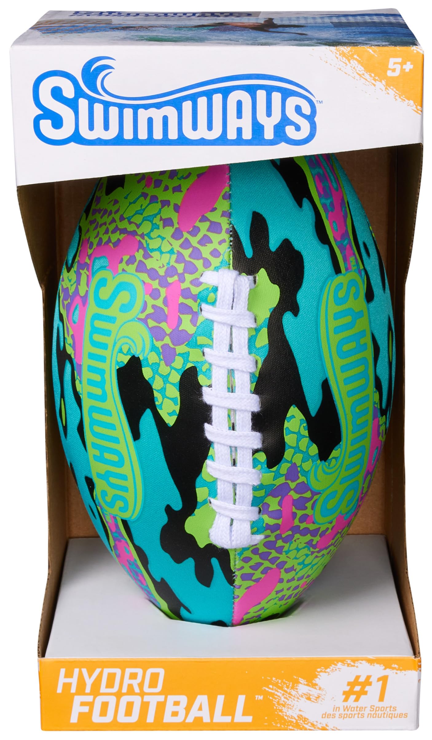 SwimWays Hydro Waterproof Football, 9.25 Inches, Blue Blue (New Version)