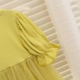 thumbnail image 4 of PEASKJP Robes pour Bébés Filles Taille Plissée Ample Décontractée Robe Midi en Lin,Noir 100, 4 of 4
