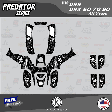 Kalair GFX Graphics Kit for Drr DRX50-DRX70-DRX90 (All Years) Predator Series Kalair GFX Graphics Kit for Drr DRX50-DRX70-DRX90 (All Years) Predator Series