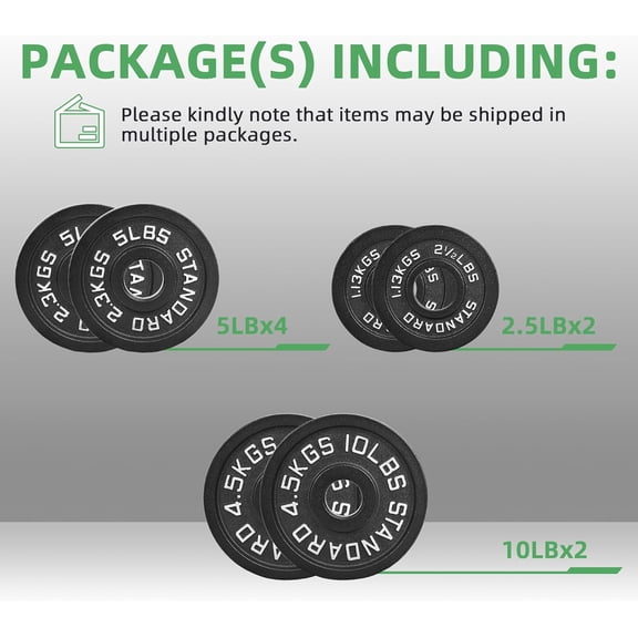 2-Inch Cast Iron Weight Plate for Strength Training & Weightlifting, Multiple Sizes