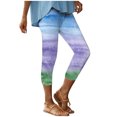 thumbnail image 4 of Tie Dye Capri Beach Pants for Women Casual Seamless Leggings Elastic High Waist Workout Fitness Sports Yoga Capris, 4 of 7