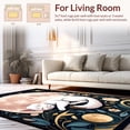 thumbnail image 2 of ODIKA 5'x7' Machine Washable Non-Slip Area Rug, Dreamy Cat and Moon Phases with Subtle Starbursts High Traffic Rug, White, 217002, 2 of 7
