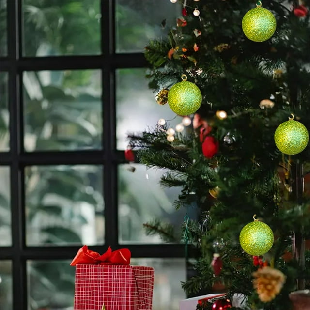Adornos navideños irrompibles | Paquete de 24 adornos de plástico para árbol con anillas para colgar | Set de decoración para fiestas y hogar