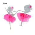 thumbnail image 2 of Billuyoard Adorno para tarta de bailarina con purpurina esencial para fiesta de cumpleaños Adornos para cupcakes de bailarina Herramientas y accesorios para hornear Rosa plateada, 2 of 5