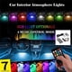 thumbnail image 1 of Tira de luz interior de automóvil LED RGB de 4 piezas, kit de iluminación ambiental debajo del tablero con control remoto, luces decorativas de neón de 16 colores para los pies, tiras de LED, 1 of 7