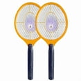 thumbnail image 2 of Electric Fly Swatter Bug Zapper for Mosquito - Indoor Outdoors Zapping Racket for Pest - Safe to Touch with 3-Layer Safety Mesh, Standard Size, Pack of 2 (2 AA Batteries not Included), 2 of 8