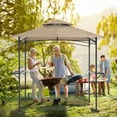 thumbnail image 7 of COBANA Grill Gazebo 8’ by 5’ Outdoor Patio Backyard BBQ Grill Shelter Double Tiered Soft Canopy Top with Steel Frame and Bar Counters, Beige, 7 of 7