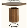 thumbnail image 7 of Tribesigns Wood Round Dining Kitchen Table, 47 inch Dinner Table with Heavy Duty Pedestal Base Circle Tabletop for Kitchen, Brown, 7 of 7