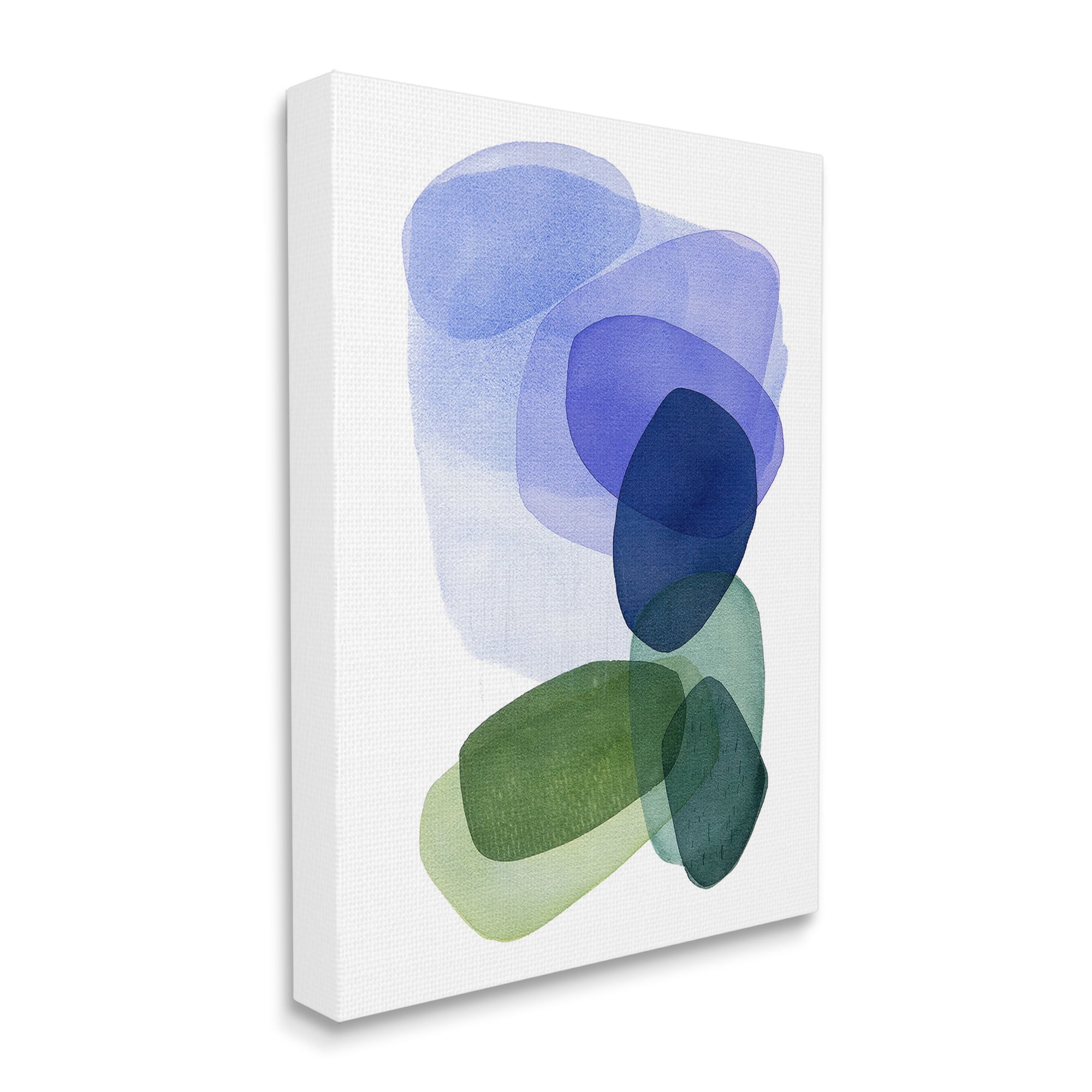 Stupell Industries Layered Opaque Shapes Abstract Painting Gallery Wrapped Canvas Art Print Wall Art, 16 x 20