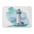 thumbnail image 1 of JSDART Blue Nautical Watercolor Lighthouse It Red Drawing Doormat Floor Rug Bath Mat 23.6x15.7 inch, 1 of 1
