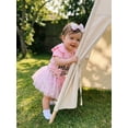 thumbnail image 5 of BemeyourBBs Newborn Baby Girl My First Mothers Day Outfits Letter Print Round Neck Short Sleeve Romper Floral Tulle Tutu Skirts Set Headband 3Pcs Infant Girl Spring Summer Clothes, 5 of 9