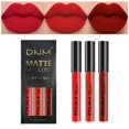 thumbnail image 1 of Juego de 3 pintalabios líquidos mate rojo rubí oscuro, juego de brillo de labios para mujer, 24 horas, lápiz labial rojo mate, larga duración, a prueba de manchas, 1 of 5