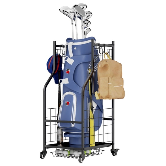 Golf Bag Storage Garage Organizer,Golf Club Bag Storage Rack for Garage, Extra Storage Rack for Golf Clubs,Golf Bag Organizer Fit for Garage,Shed,Basement On-Site