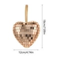 thumbnail image 3 of CuiLiyq 6 PCS Heart Disco Christmas Ornaments, Heart Shaped Mirror Ball Pendants, Cool Reflective Hanging Bulbs, for Holiday Xmas Tree Birthday Party Wedding Decoration (Gold), 3 of 6