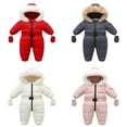 thumbnail image 3 of XXWXYD Baby Winter Clothes Thickened Padded Jumpsuit, All-Season Hooded Romper with Gloves, Windproof Crawling Suit for Kidss Toddlers 6-24M, 3 of 3