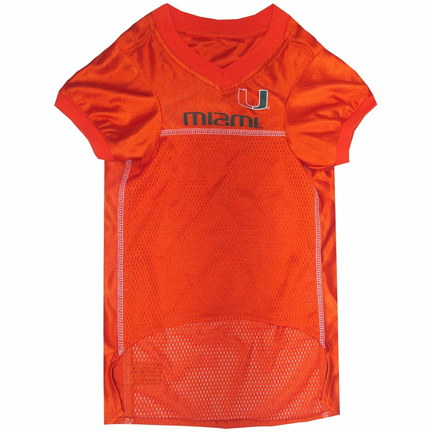 Pets First Collegiate Miami Hurricanes Football/Basketball Mesh Jersey for Pet Dog. available in 40+ Teams - Extra Large