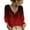 Deep Red, variant on Women's Polka Dot Top Dressy Casual V-Neck Summer Tops Beach Vacation Clothes