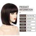 thumbnail image 4 of MORICA Brown Bob Wig Short Brown Straight Bob Wigs with Bangs for Women Colorful Short Hair Wig Cute Synthetic Wig for Cosplay Daily (12inch), 4 of 7