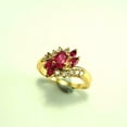 thumbnail image 2 of HeartsAndYou 2.2ct Natural Ruby Diamond Art Deco Bypass Engagement Ring 14k SOLID Yellow Gold, 2 of 8