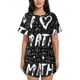 thumbnail image 1 of Fotbe I love Math Conjunto de Pijama Estampado para Mujer, 2 Piezas, Ropa de Dormir con Camiseta de Manga Corta y Shorts Suaves-X-Large, 1 of 6