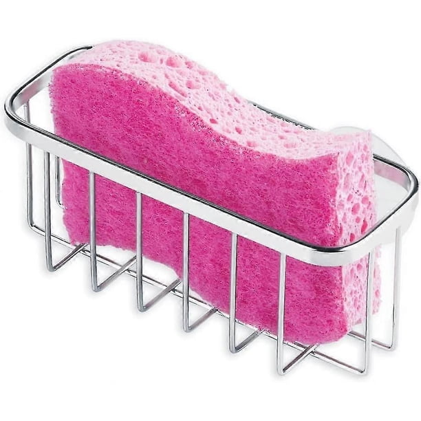 Sponge Holder - Sponge Rack For Sponges And Metal Sponges - Stainless Steel - Silver