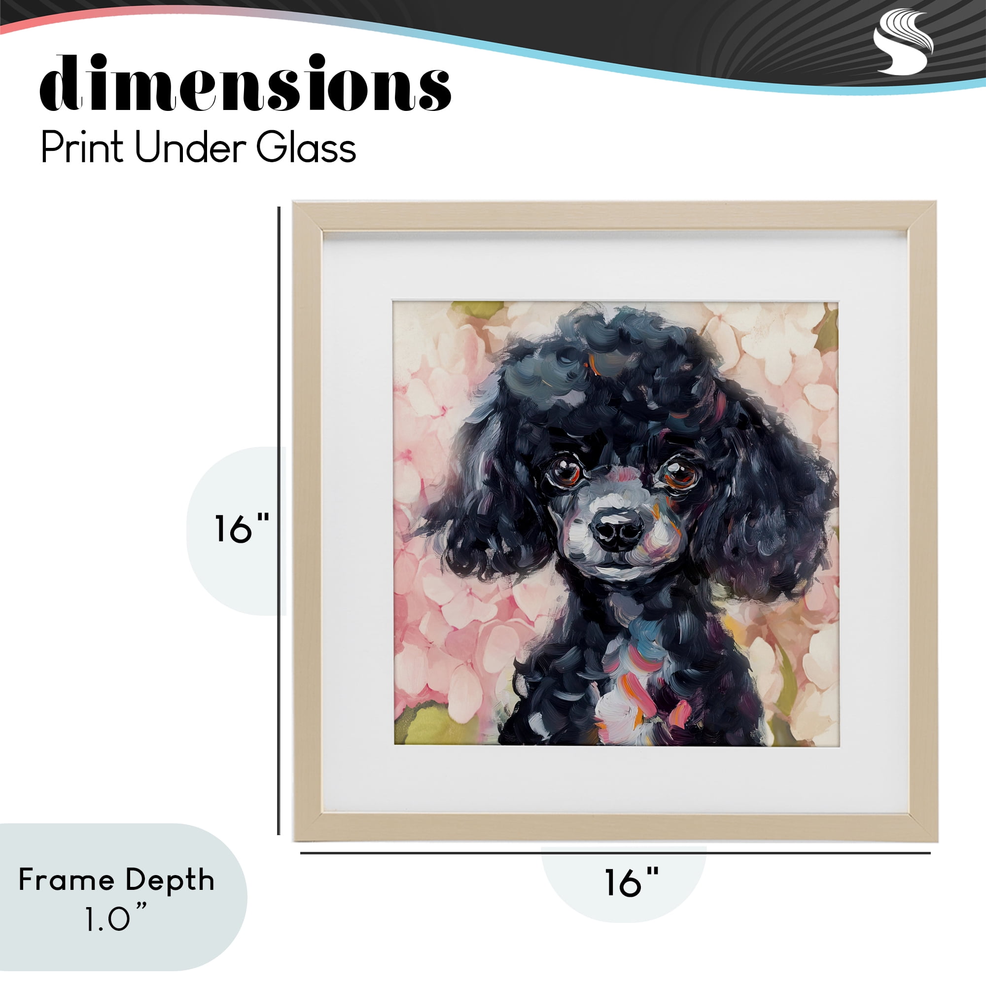 Stupell Industries Little Black Poodle Birch Framed Print Under Glass, design by Tina LeCour