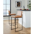 thumbnail image 2 of LumiSource Fuji High Back 30" Fixed-Height Barstool - Set of 2, 2 of 6