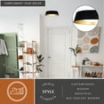 thumbnail image 2 of Beacon Hill 13-in W Integrated LED Matte Black and Satin Gold Contemporary Flush Mount Ceiling Light Fixture White Acrylic Diffusor, 2 of 12