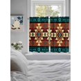 thumbnail image 4 of Kitchen Curtains 54 Inches length, Turquoise Red Window Treatment Curtain Drapes, Southwest American Native Abstract Pattern Thermal Insulated Drapes for Basement Hotel RV, 42"x54", 2 Panels, 4 of 7