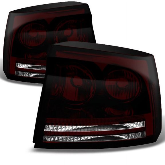 AKKON - For Dodge Charger Dark Red Tail Lights Brake Lamps Driver Left   Passenger Right Side Replacement