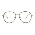 thumbnail image 1 of 90s Large Round Optical Quality Metal Rim Blue Light Flitering Computer Glasses Rose Gold Black, 1 of 4