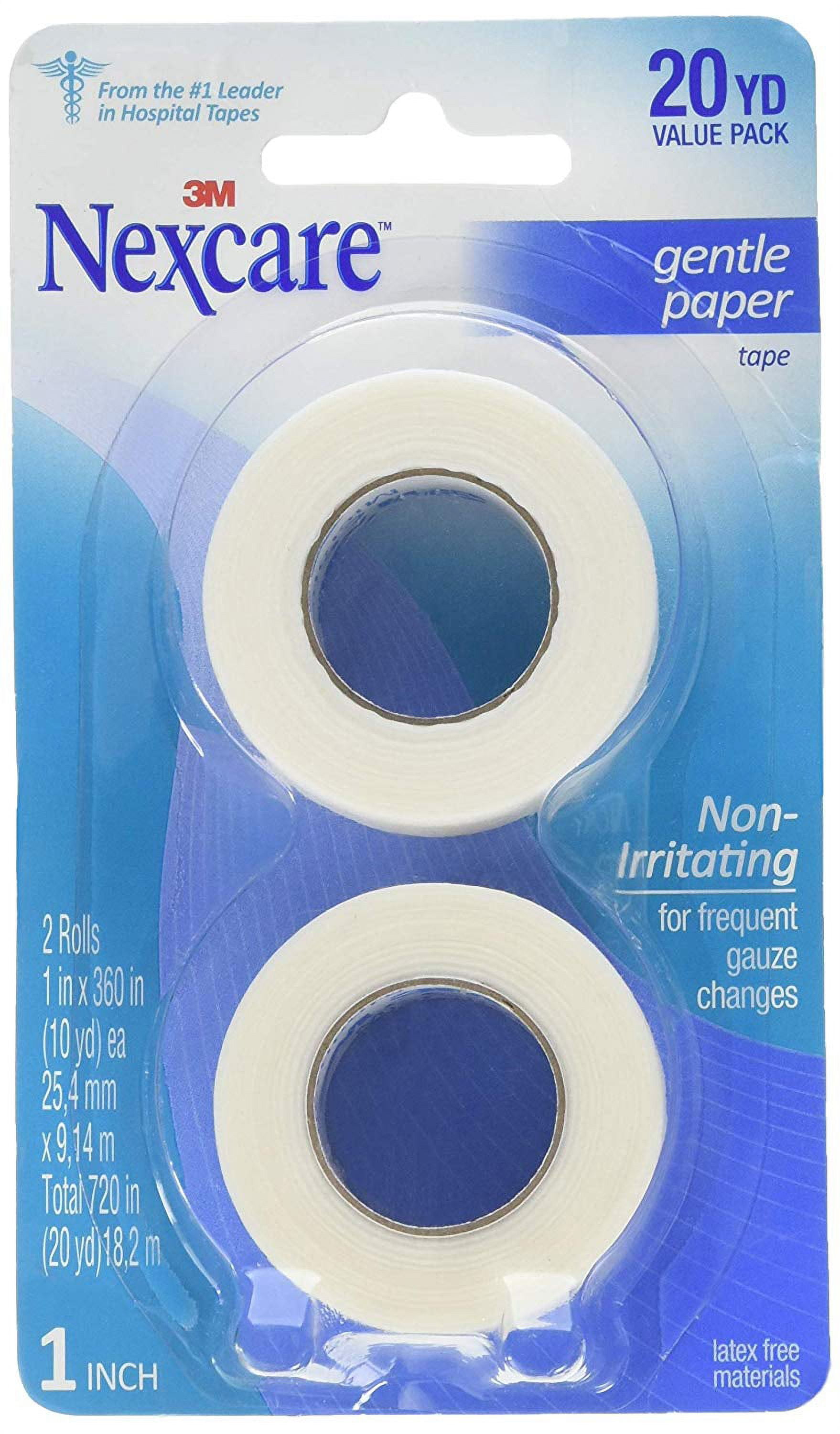 3M 781-2PK Nexcare Gentle Paper First Aid White Tape 1 in. x 10 yd. (5 Sets of 2 Rolls)