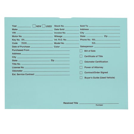 Economy Vehicle Deal Ticket - Blue - 9 1/2"H x 11 3/4"W - Pack of 100