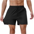 thumbnail image 6 of BXINGOHAI Men's Liner Workout Shorts Lightweight for Running Sports Athletic Gym with Pockets Black,L, 6 of 6